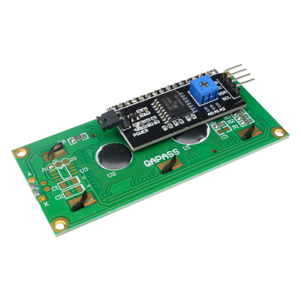 SeasBoat Màn Hình LCD Ký Tự 1602 16X2 Màu Vàng/Xanh Dương Mô-đun Giao Diện Nối Tiếp IIC/I2C/TWI/SP
