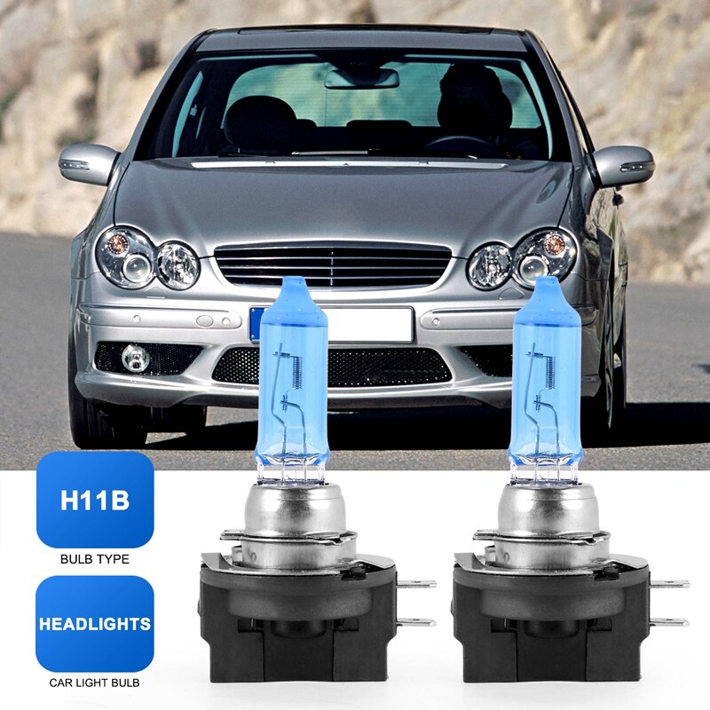 2x H11B 55W Car Halogen Light Headlight Bulb Lamp Bright White 6000K DC12V