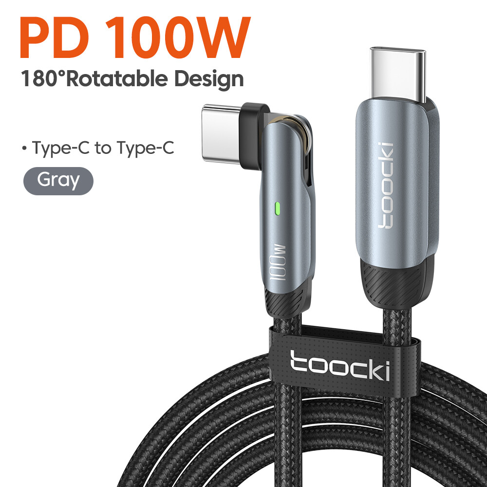 Toocki 180° rotation usb c to type c cable pd 60w/100w fast charging charging cable usb-c type-c data cable for macbook huawei xiaomi samsung