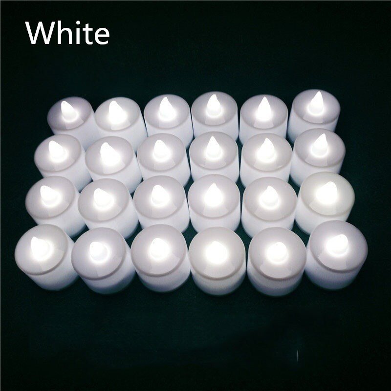 5pcs LED Candle Tea Light Simulation Color Flame Flash Battery Powered Wedding Birthday Party Decoration
