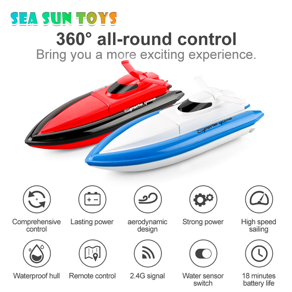 Electric RC Racing Boat 2.4G 4CH Remote Control High Speed Ship Waterproof Toy 