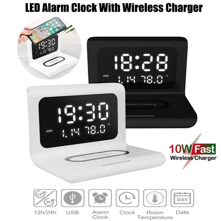 Fast Charge Wireless Charger Phone, Alarm Clock Charger
