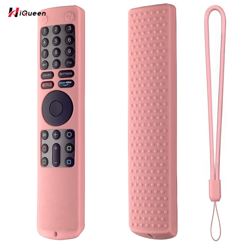 Hiqueen Silicone Remote Control Case With Lanyard Shockproof Protector Cover Compatible For Xiaomi Xmrm-010 Tv Remote Control