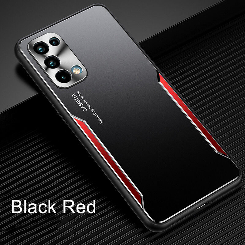 For OPPO Reno 6 5 4 3 R17 Pro Plus Phone Case, Blade Warrior TPU PC Aluminum Alloy Soft Shell Thin and Light Luxury Anti-vibration and Anti-fall Cover