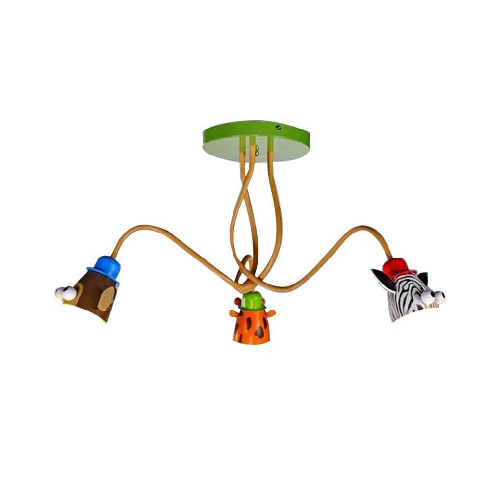 Chandelier Langit-langit untuk Anak-anak, Unisex Pencahayaan Ideal untuk Kamar Tidur, Motif: Jerapah, Monyet dan Zebra