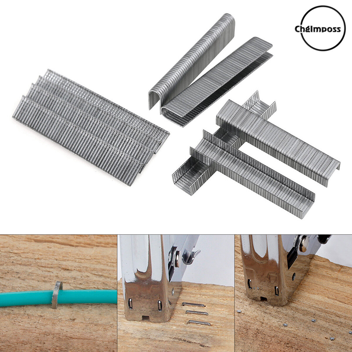 ChgImposs 1000pcs Stainless Steel Electric Pneumatic Nail Straight Nail U Nail Brad Nails Air Nailer