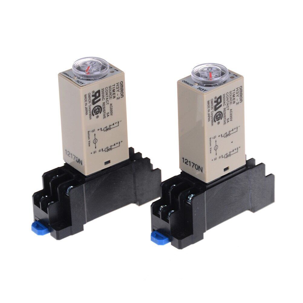 1set h3y-2 ac 220v delay timer time relay 0 - 60 second 0~ 30s with base high quality time relay with socket