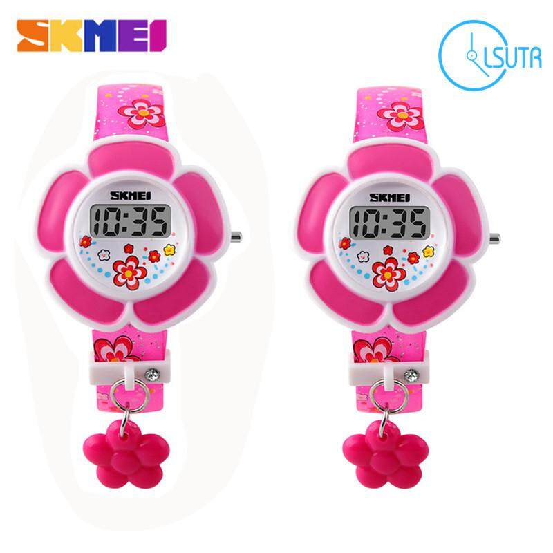 2 PCS/SET Skmei 1144 Fashion Creative Childrens Digital Electronic Girls Watch Purple & Rose Red Watch For Kid Malaysia