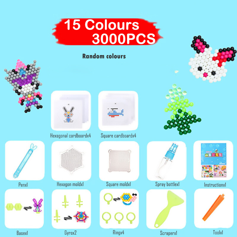 FLIPPED Fuse Beads Craft Kit Water Fuse Beads Set Magic Water Sticky Beads DIY Arts Crafts Toys Indoor Classroom Handmaking Activity Gift for Kids Toys for Boys Girls 3+ Years Old Pearler Set for Toddlers