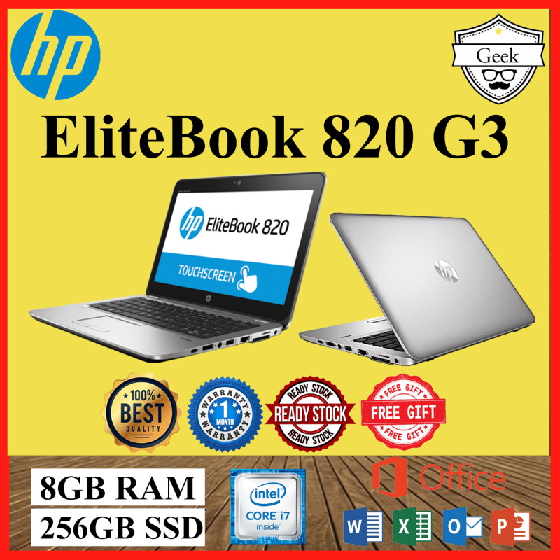 HP EliteBook 820 G3 {Touchscreen} Core i7-6th Gen 8gb Ram 256gb ssd 12.5 Inch Malaysia
