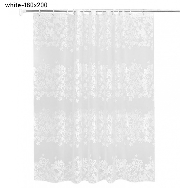 XMDS Waterproof thickened shower curtain PEVA shower curtain white flower vine shower curtain bathroom curtain bathroom partition curtain