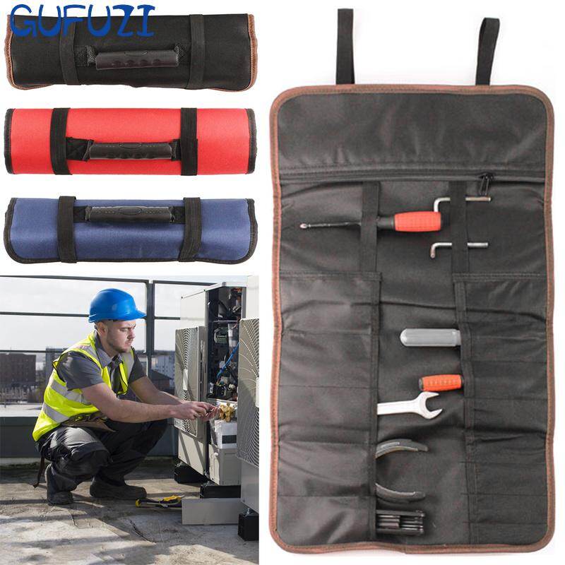 Roll Tool Bag Large Capacity Wrench Tool Bag Portable Storage Roll Pockets with Handle Wear-Resistance Polyester Carry Bag Multifunctional Roll Tool Pouch Bag for Car Camping