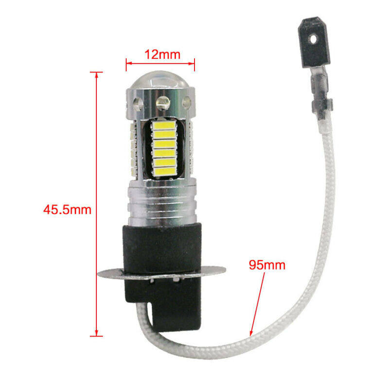 2*H3 LED Fog Light Bulbs Conversion Kit Canbus 6000K White 100W Quality Hot