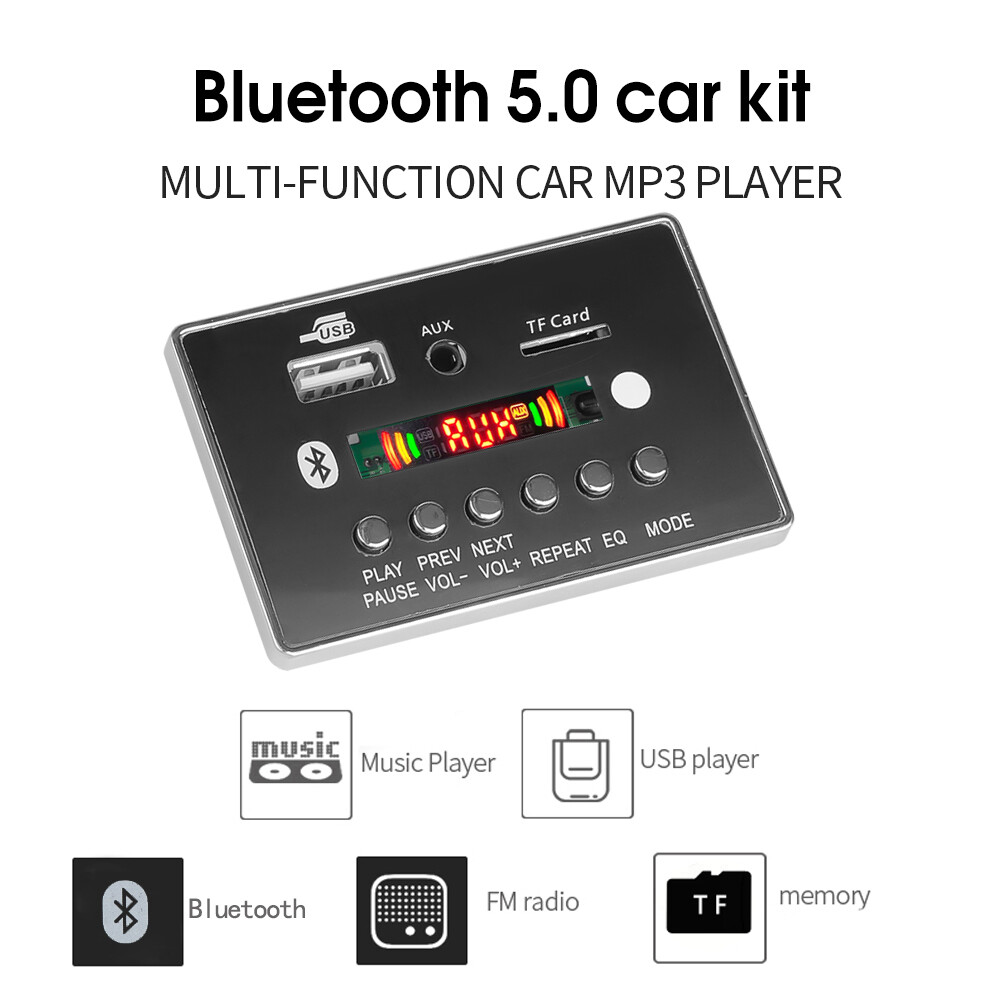 Mô-đun Giải Mã MP3 Bluetooth 5.0 Mô Đun Bảng Mạch Từ Xa USB FM 5V 12V Cho Xe Hơi Máy Phát MP3 USB WMA WAV Khe Cắm Thẻ TF