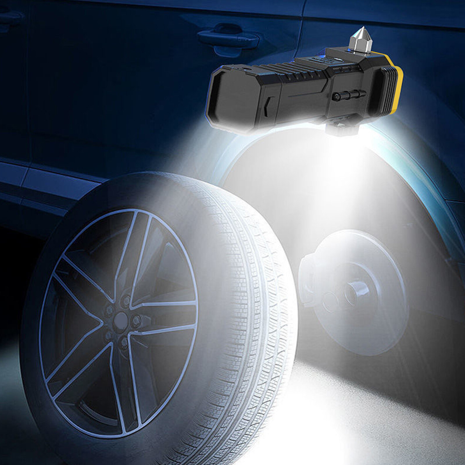 Đèn Pin LED Đa Năng Đèn Công Cụ Tất Cả Trong Một Cho Dụng Cụ Phá Kính An Toàn Xe Hơi