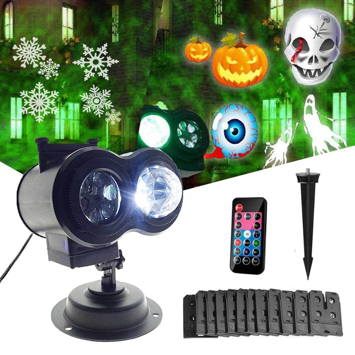 ĐÈN LED Laser Đôi Đèn Chiếu Chống Thấm Nước Phong Cảnh Đèn Xmas Buổi Tiệc Halloween ---- ÂU/UK/EU/MỸ cắm