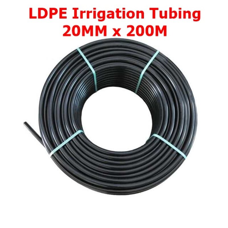 LDPE Irrigation Poly Pipe (20MM x 200M) Agriculture Fertigasi Water Tubing Fertigation Farm Polypipe