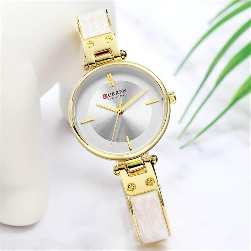 Merek CURREN Mewah Wanita Kasual Jam Sederhana Kuarsa Fashion Klasik Kulit Gelang Tahan Air Olahraga Gaun Perempuan Watch