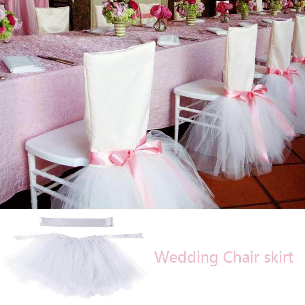 Nicetoempty Tutu Tulle Kursi Rok Penutup Selendang Pancuran Bayi Chairskirt Meja Makan Malam Romantis Pesta Perjamuan Pernikahan Dekorasi Band