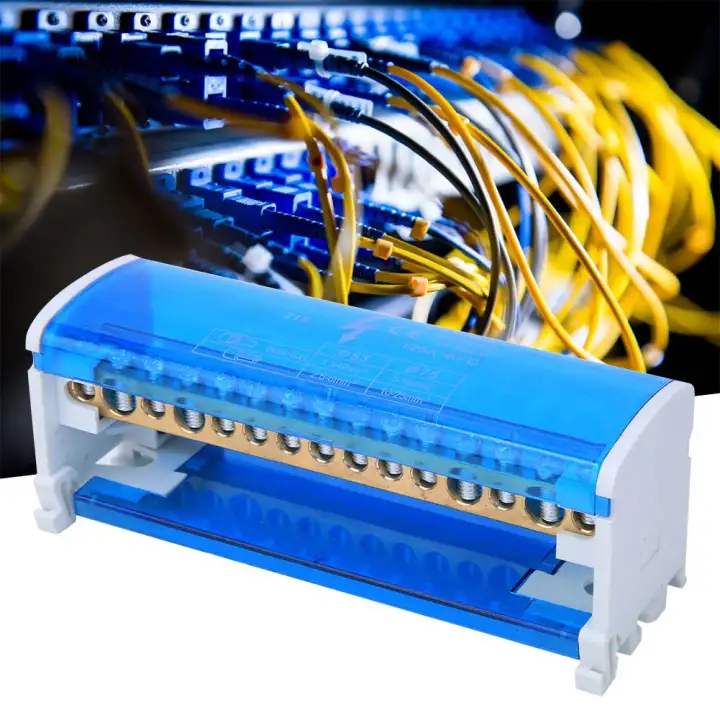 Terminal Junction Box Din Rail 2-Level Single Phase with Transparent Dust Cover