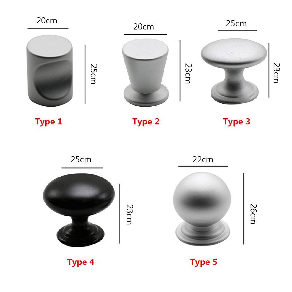 5Pcs Round Brass Dresser Knobs Kitchen Cupboard Drawer Pulls Cabinet Door Black Copper Handles Niture Hardware