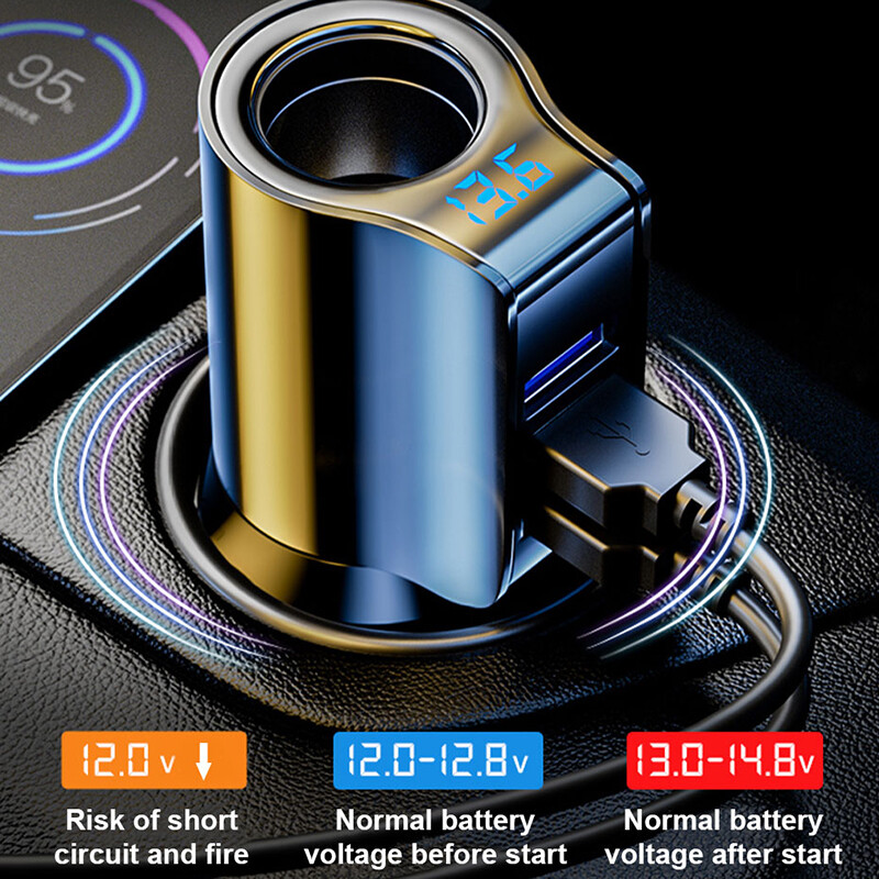 3 USB Port Car Charger Lighter Conversion Plug QC3.0 Quick Charging