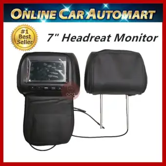 7 Inch Lcd Color Monitor Headrest With Universal Mounting Pillow 2