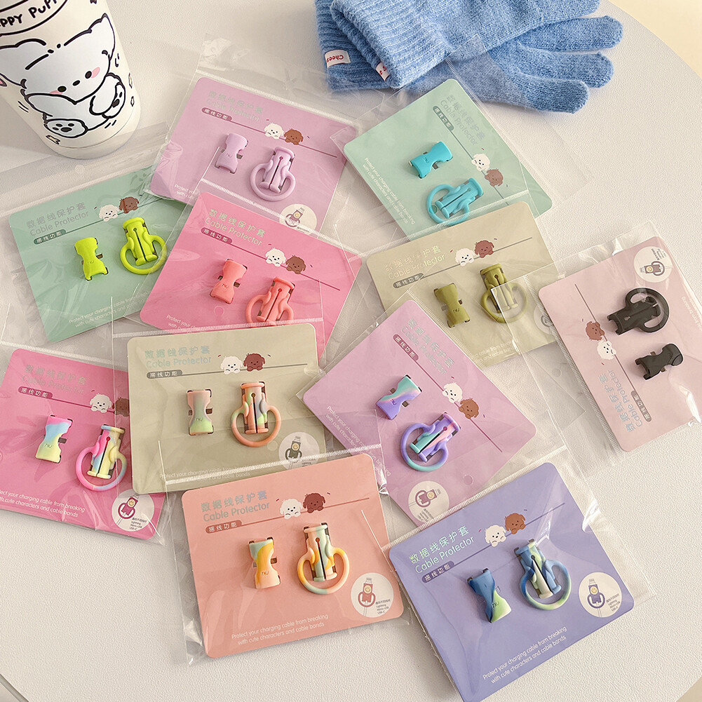 Data Line Cord Protector Winder Cover Silicone Charging Cable Protective Case Mobile Phone Accessories for iPhone