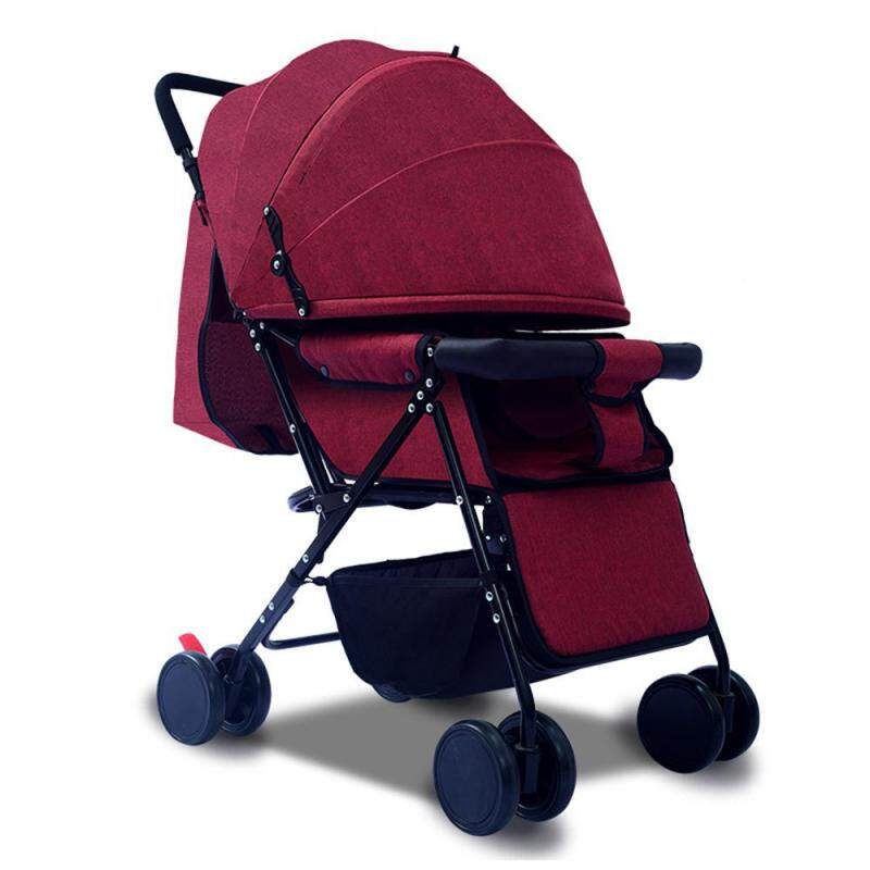 LightSmile Multifunctional 3 in 1 Baby Stroller High Landscape Stroller Folding Carriage Gold Baby Stroller Safe and Comfortable for Newborn Baby Singapore