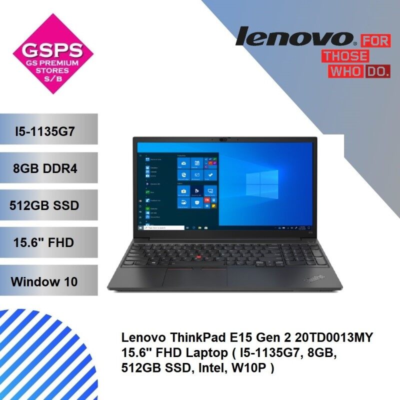 Lenovo ThinkPad E15 Gen 2 20TD0013MY 15.6 FHD Laptop ( I5-1135G7, 8GB, 512GB SSD, Intel, W10P ) Malaysia