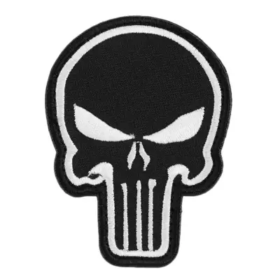 djsrg 3D Punisher Skull Moral Embroidery Velcro Patch Tactical Armband Military Badge