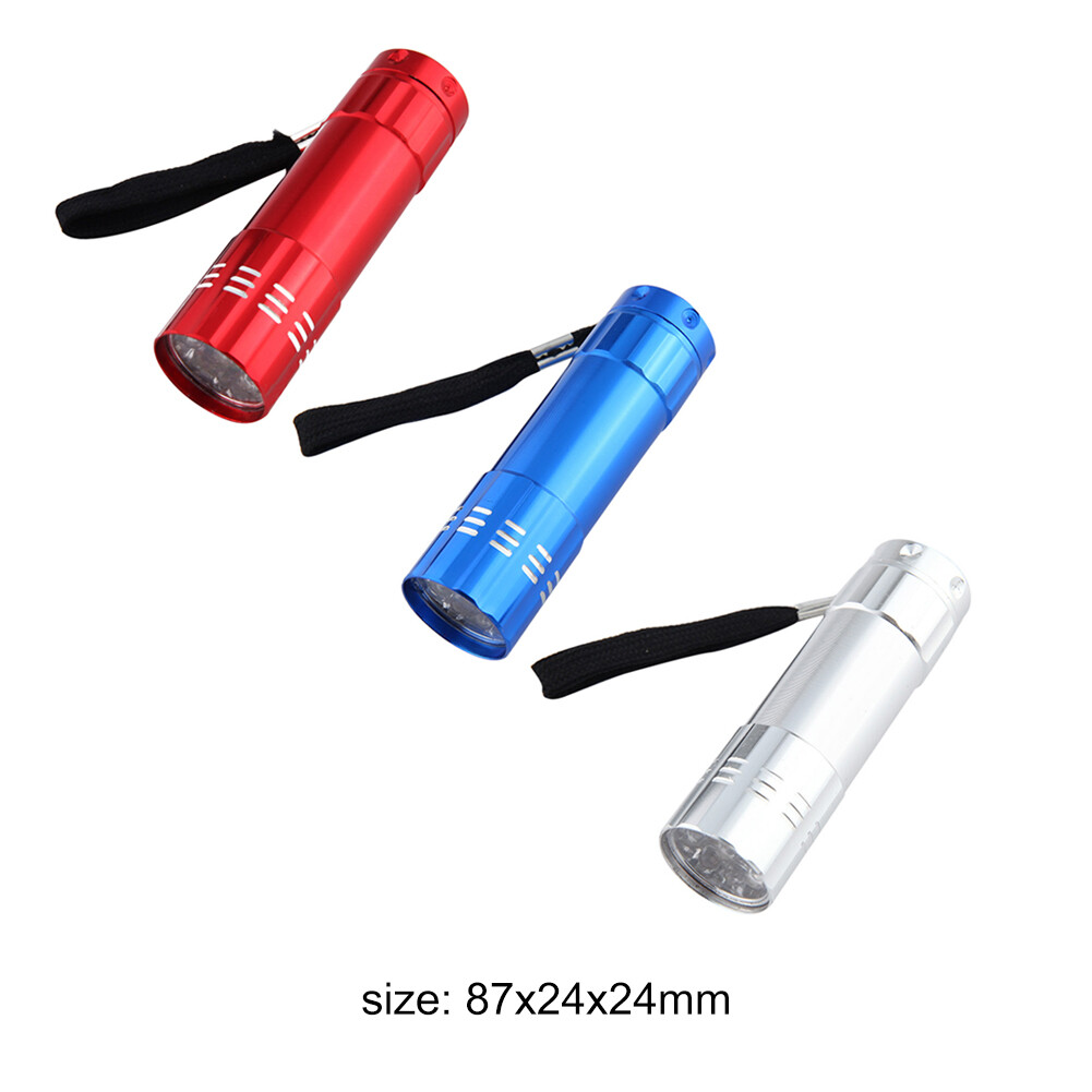 395nm Ultraviolet 9 LED Flashlight Portable Money Detection UV Light Torch