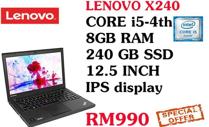 BEST OFFER LENOVO X240 INTEL CORE I5-4TH GEN 8 GB RAM 240 GB SSD 12.5 INCH IPS DISPLAY Malaysia