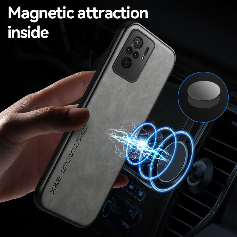 Ốp Điện Thoại Cho Redmi Note 10 4G/Redmi Note 10S Redmi Note 9S/Note 9 Pro/Note 9 Pro Max/Poco M2 Pro Redmi Note 9/Redmi 10X 4G, ốp Cho Redmi Note 10 Pro/Note 10 Pro Max, Ốp Lưng Bọc TPU Nam Châm Cảm Ứng Da Sang Trọng Cho Xe Hơi