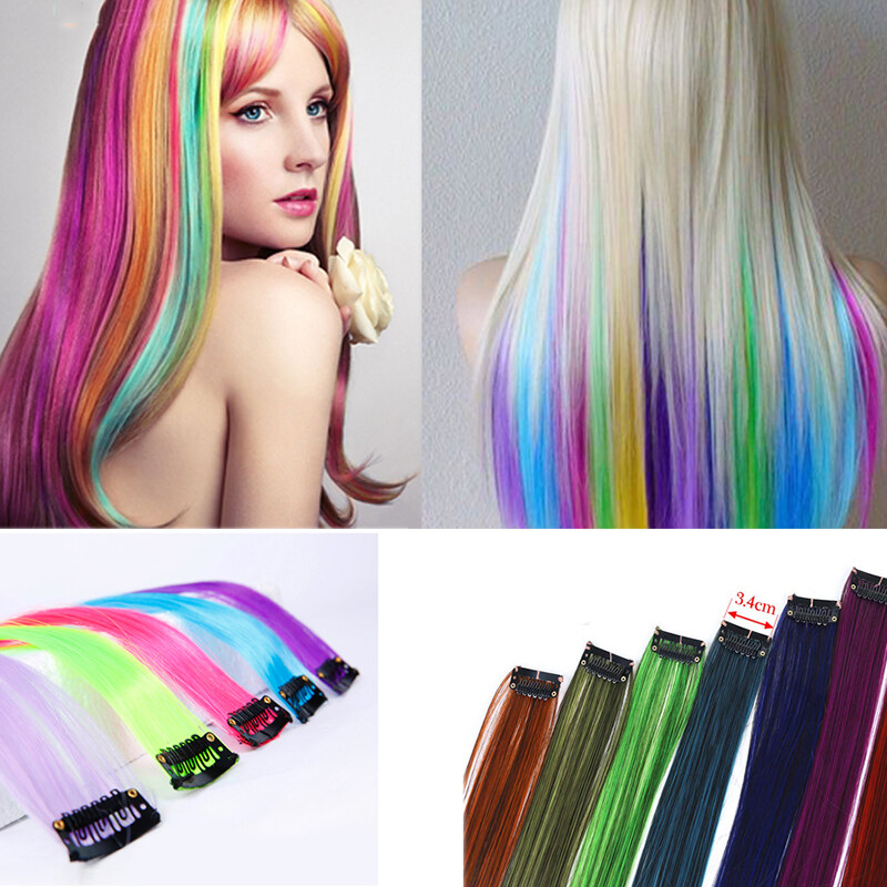 6 pcs color Hairpin hair clip wig for women hair extensions long Straight  hair （Random Color） | Lazada PH