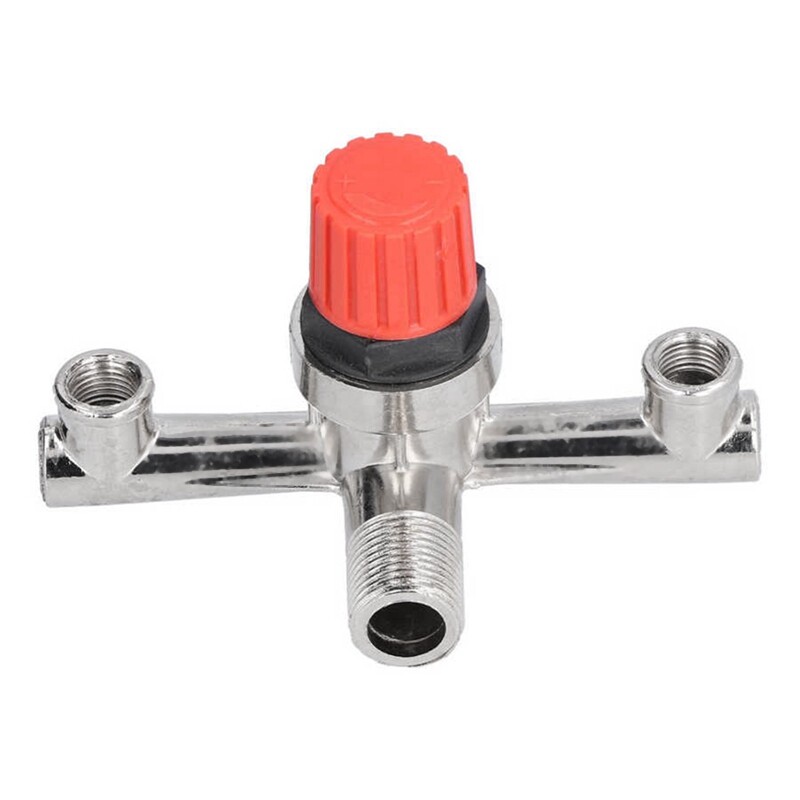 Air Compressor Switch Tube Double Outlet Metal Valve Pressure Nonadjustable Fitting Accessory