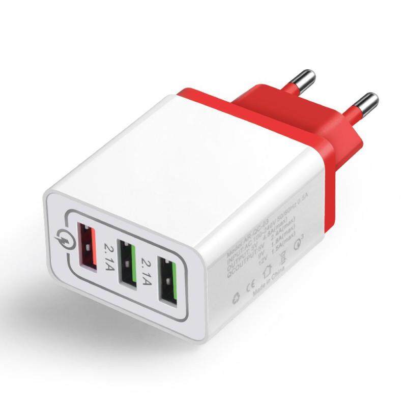 Giá 5V 2.1A 3 Cổng USB Sạc Tường Với Nhanh Nhanh Carger 3.0 QC3.0 Tự Động Sạc Nhanh Adapter Dành Cho iPhone huawei Xiaomi Redmi Note 8 Samsung