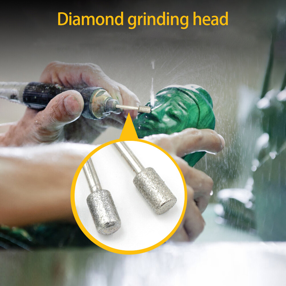 20pcs Diamond Grinding Heads 3mm Shank Mini Bit Set for Rotary Drill Tool