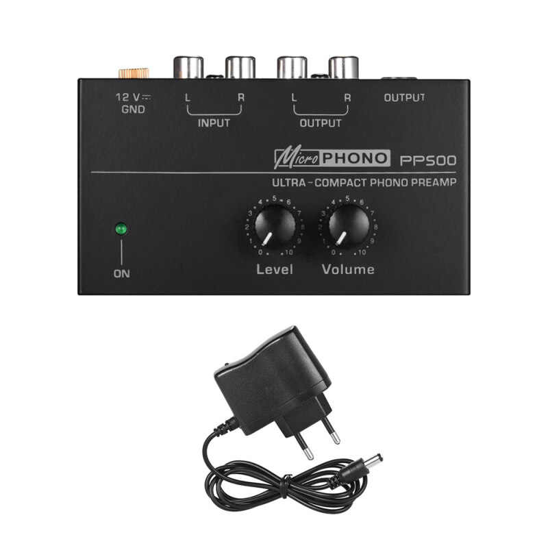Bộ Tiền Khuếch Đại Phono Siêu Nhỏ Gọn Với Điều Khiển Mức & Âm Lượng Đầu Vào & Đầu Ra RCA 1/4