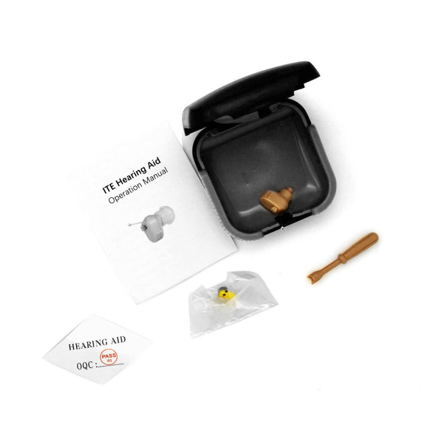 Bộ khuếch đại âm thanh máy trợ thính vô hình mini hỗ trợ giọng nói nhỏ chăm sóc tai thích hợp làm quà tặng cho người già - INTL