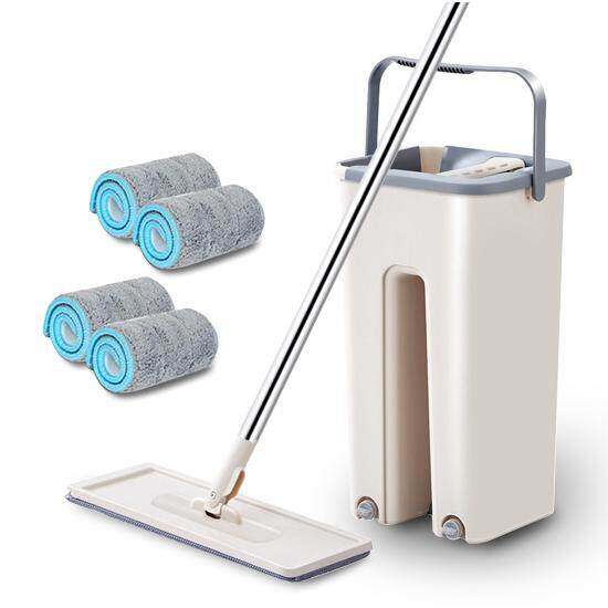 Konco Magic Quickly Cleaning Mops with Bucket Floors Squeeze Flat Mop Home Kitchen Floor Cleaner House Cleaning Tools
