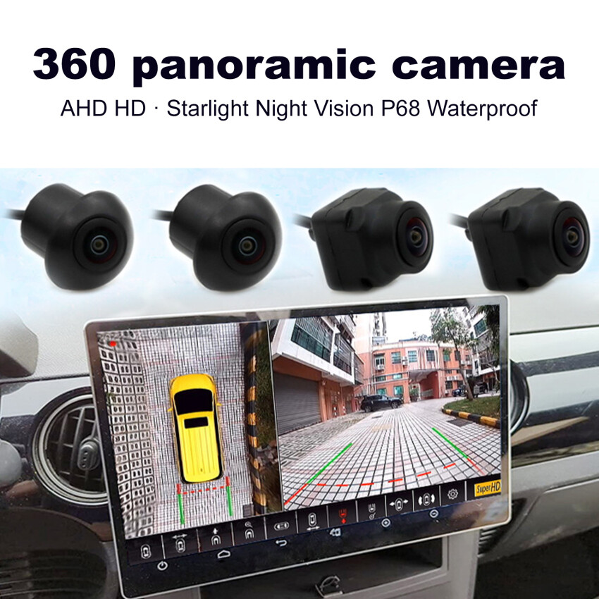 [Hàng có sẵn] Chế độ xem bao quanh toàn cảnh Camera ô tô 360 ° 1080P AHD phải + Trái + trước + Chiếu Hậu hệ thống máy quay cho Android Radio ô tô nhìn trong đêm