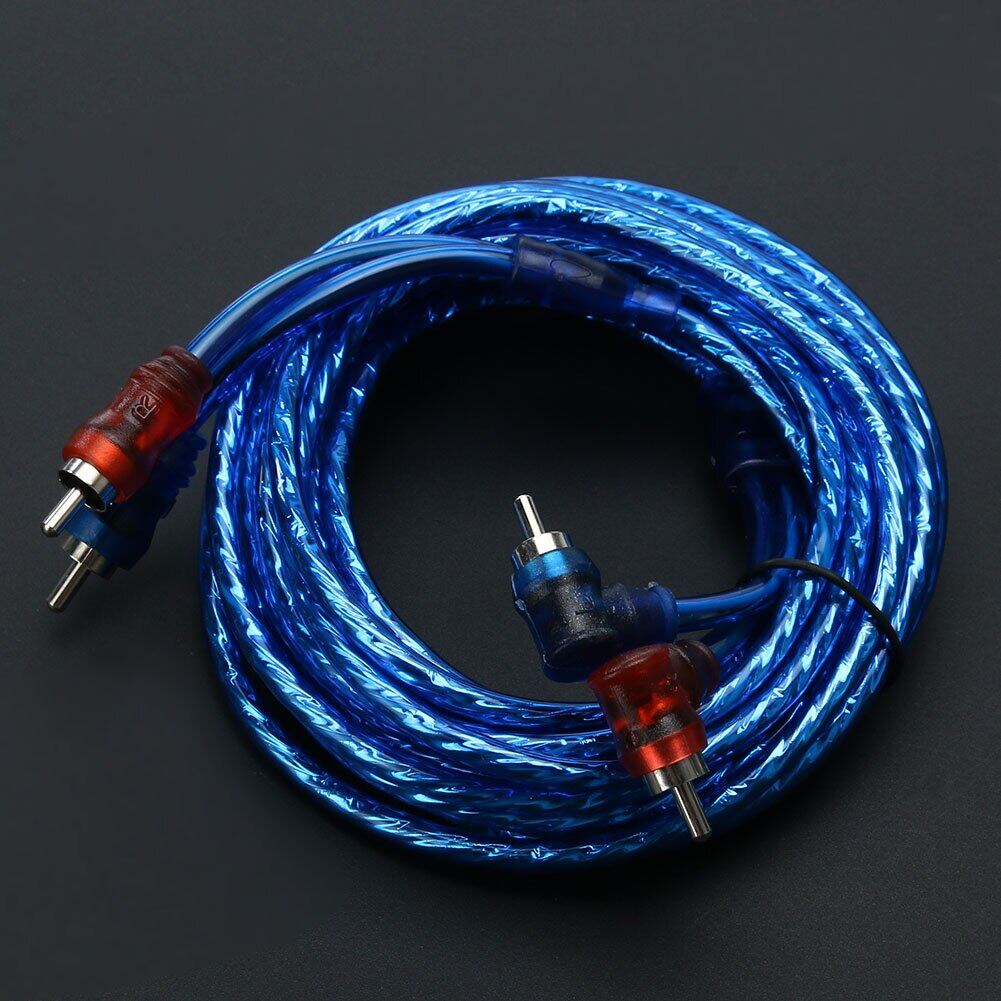 1 Car Audio System Amplifier Copper Cable Audio Cord 5 Meter 2 RCA To 2
