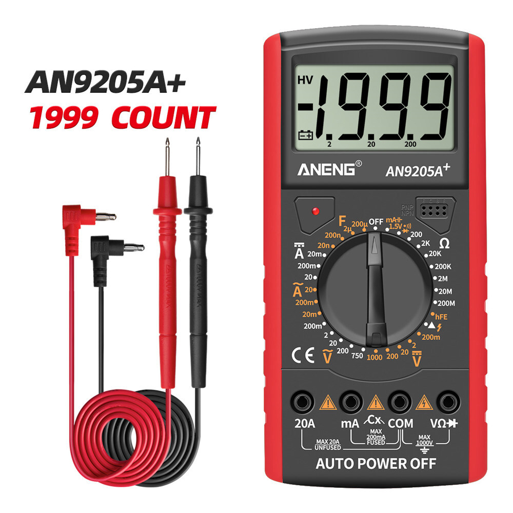 Aneng DT9205A + Digital Multimeter 3 1/2 Paparan Lcd 1999 Kiraan