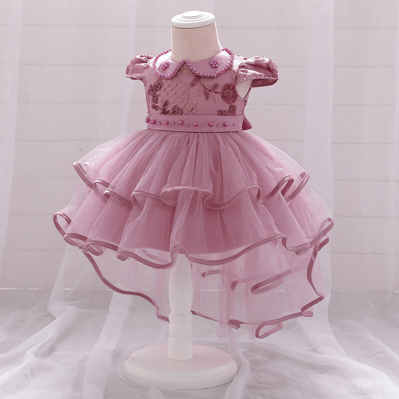 MQATZ Newborn Pageant 1st Birthday Dress For Baby Girl Clothing Beading Princess Dresses Girls Party Wedding Dress 0-24 Month T1931XZ