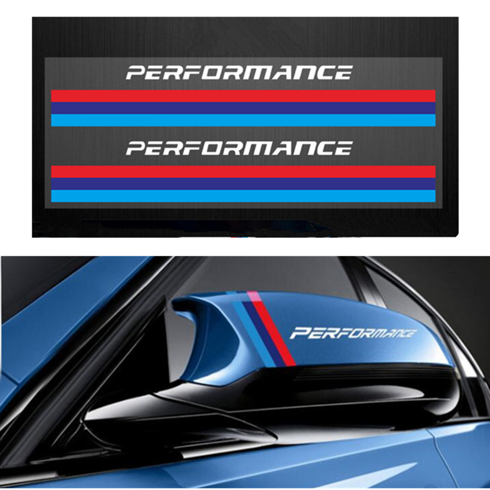 2Pcs Performance Car Rearview Mirror Sticker Motorsports Body Decal Car Styling For BMW M3 M5 X1 X3 X5 X6 E36 E39 E46 E30 E60 E92 f30 Car Accessories