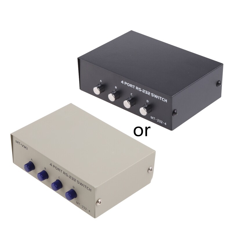 4 port rs232 serial port switch db9-pin com port sharer suitable for computer printer 4 in 1 out mt-232-4 selector