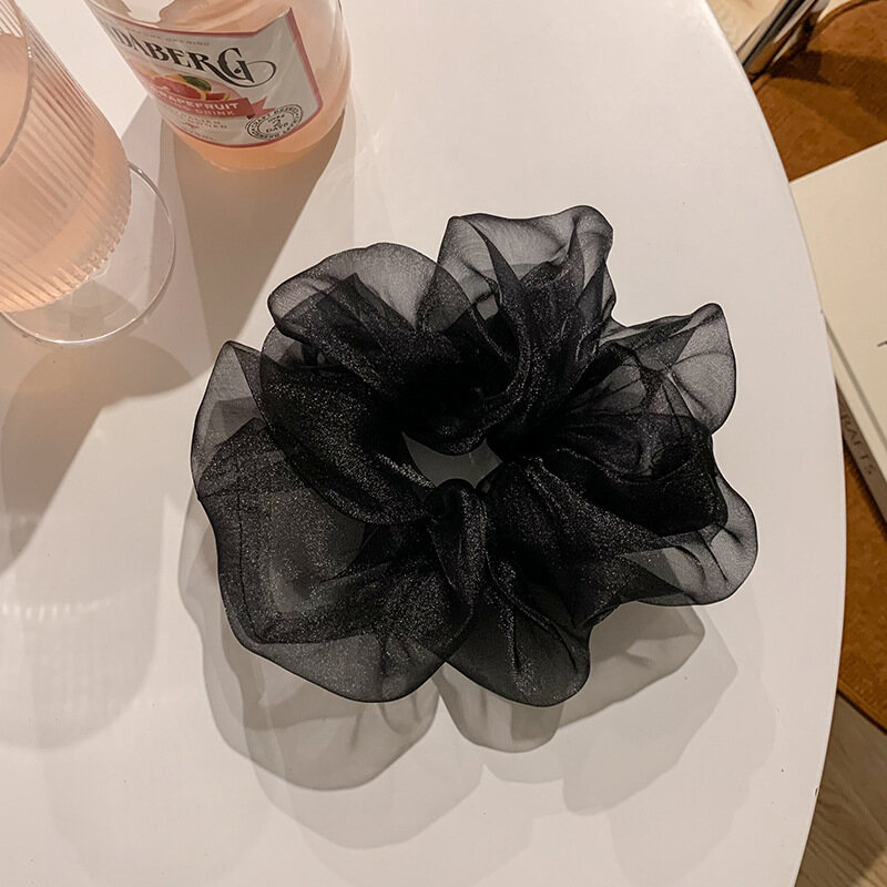 MEIMU New Korean Hair Rope Fashion 4 Color Mesh Large Intestine Hair Tie Elastic Rubber Band Girl Woman Hair Accessories