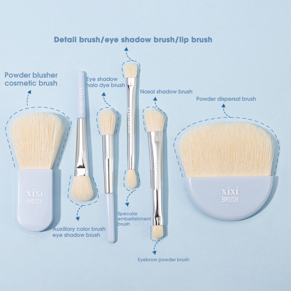 Bộ 6 Cọ Trang Điểm Du Lịch Mini Cọ Che Khuyết Điểm Mềm Cầm Tay Dụng Cụ Đánh Phấn Mắt Nền Làm Đẹp Kèm Hộp