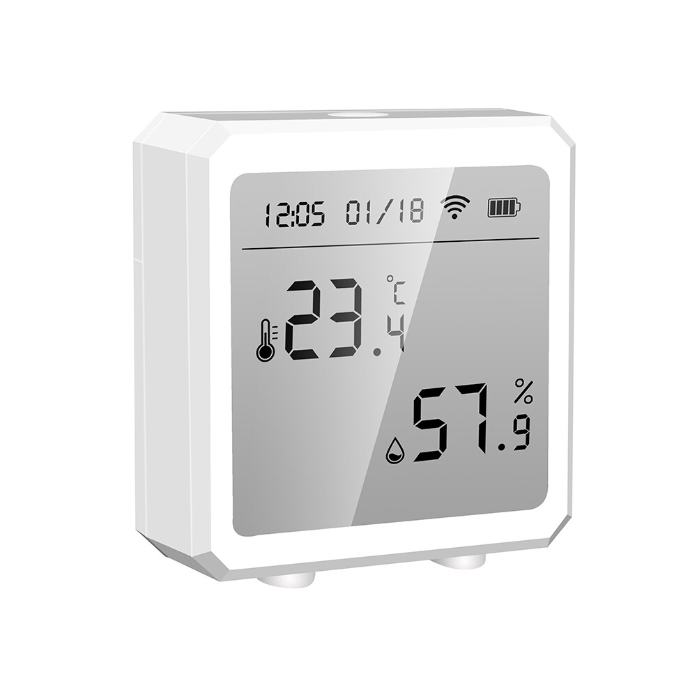 Wifi+Bluetooth Tuya smart temperature and humidity sensor can be connected to hotspots, with alarm function, support smart life